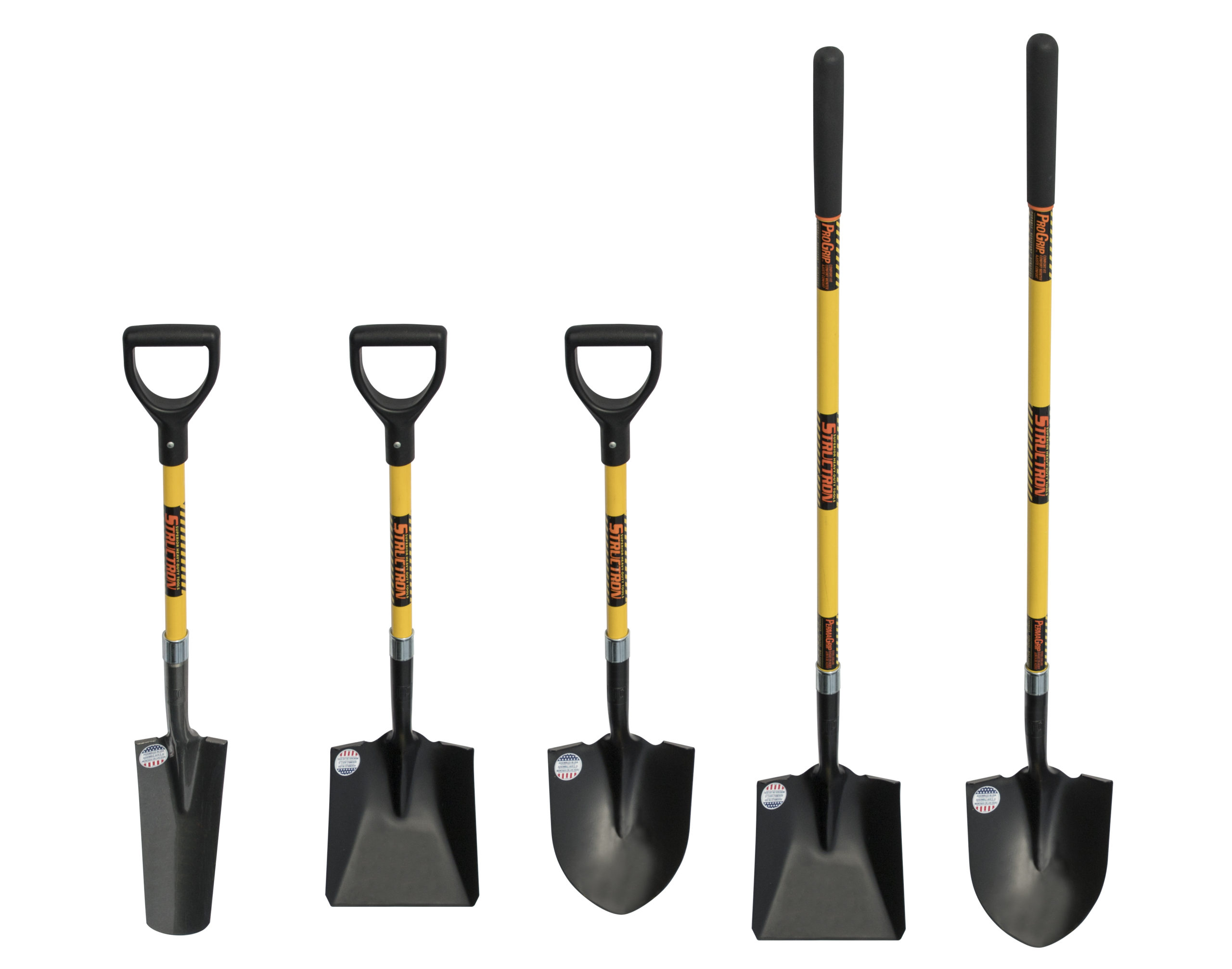 Various Size and Style Structron Drain Spade 14 Gauge Shovel with Premium Fiberglass Handle 